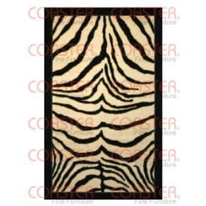 Conteporary Rug in Black Animal Print Zebra Stripes 5x8 