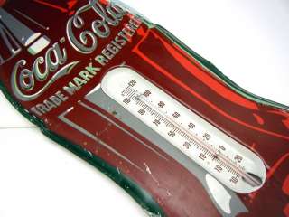 Coca Cola Tin Bottle Thermometer Advertising Sign As Is  