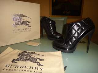 BURBERRY QUILTED BRIT DORSET 130 AVIATOR PLATFORM BOOTIE BOOTS SHOES 