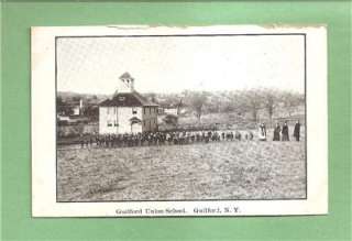 GUILFORD, NY 100 Year Old Postcard  GUILFORD UNION SCHOOL  