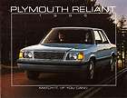 1984 Plymouth Reliant Original Sales Catalog Brochure K Car  