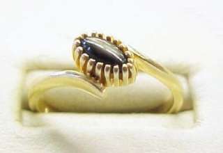 Cats Eye Solitaire 10K Solid Yellow Gold Ring ~ Size 6  