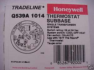 Honeywell Q539A 1014 Thermostat subbase Use with T87F  