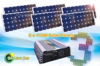   Grid Tie Inverter + 12V 660W (6x Above 100 W) Solar Panel Wind Turbine