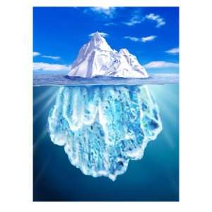  A View of an Iceberg from Above and Below Water Giclee 