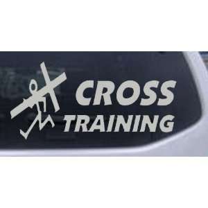 Silver 11.5in X 5.4in    Cross Training Christian Car Window Wall 
