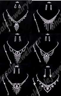 6set Rhinestone&alloy Necklace&earring&ring&bracelet  