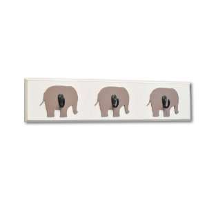  Homeworks Etc Elephant 3 Hook Board, Brown Baby