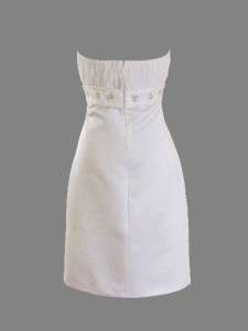 Cocaktail Embroidered Pencil Dress White Chiffon/Satin  
