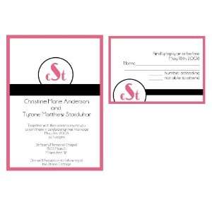  5013P Black Tie Pink Wedding Invitations Health 