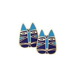  Gato Blue Post Earrings by Laurel Burch Jewelry