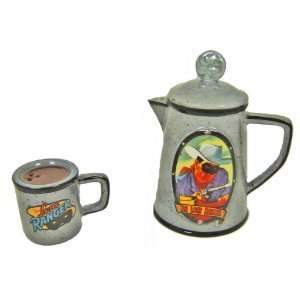  Collectible Lone Ranger Coffee Pot and Cup Salt and Pepper 