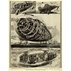   Boat Lifeboat Air Tank Transport Green   Original Halftone Print Home