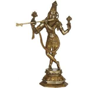 Lord Krishna (Antiquated Sculpture)   Brass Sculpture  