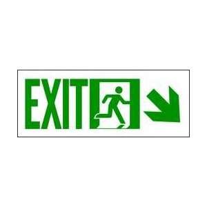 Sign,5x14,exit W/ Picto And Lower Right   BRADY  