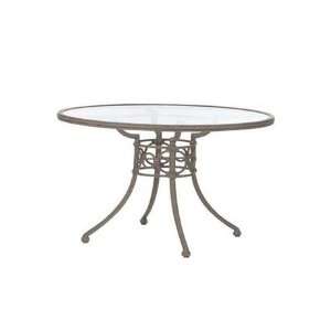   60 Round Glass Patio Dining Table Olive Wood Patio, Lawn & Garden