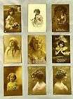 1900s Art Nouveau girls greetings photo postcards deco maidens price 