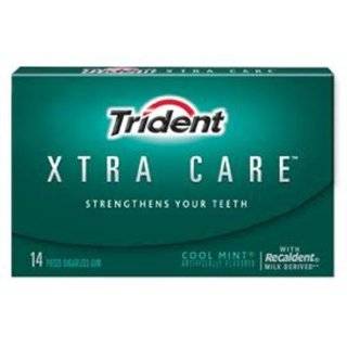 Trident Xtra Care Gum, Cool Mint, 14 Piece Packs (Pack of 12)