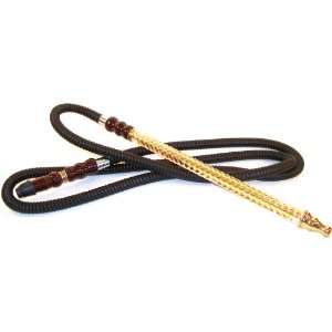  65 Inch BLACK and Gold Hookah Hose 13 Inch Long Acrylic 
