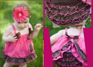   Baby Ruffle Top Dress+Pants+Headband Set 0 3Y New Bloomers Nappy Cover