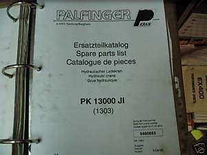 Palfinger PK 13000 JI Hydraulic Crane Parts Manual  
