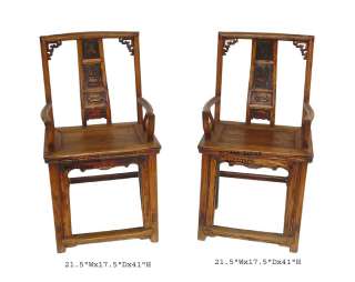 Pair Chinese Antique Ru Yi Hand Carve Arm Chair WK1331v  