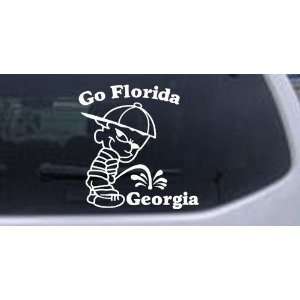 6in X 6in White    Go Florida Pee On Georgia Car Window Wall Laptop 