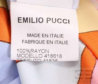 Emilio Pucci Multicolor Print Knit Straight Skirt, Size 12  