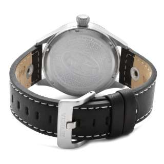 Invicta Mens 1460 Vintage Collection Riveted Leather Strap Black Dial 