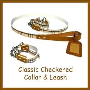 Dog Harness / Leash   Classic Checkered Dog Collar & Leash   X Large