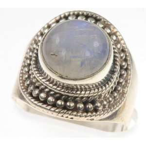    925 Sterling Silver RAINBOW MOONSTONE Ring, Size 8, 7.74g Jewelry