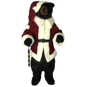  58 Huge Life Size Plush Standing Black Bear Santa Claus 