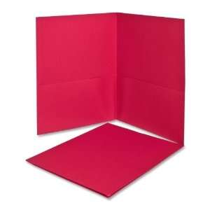   Twin Pocket Light Red Leatherette Grained Portfolios 25 Count (57511