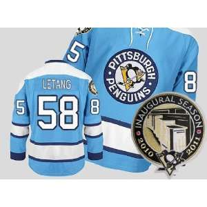  Pittsburgh Penguins #58 Letang Letang Blue with Patches 