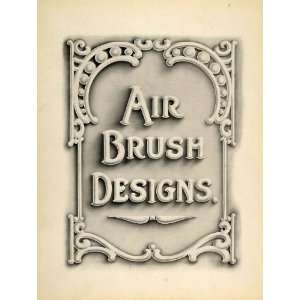  1910 Print Air Brush Graphic Design Art Nouveau Border 