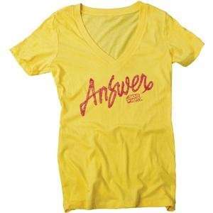  Answer Racing Womens Freehand T Shirt   Small/Yellow 