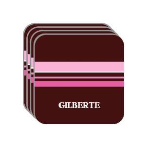 Personal Name Gift   GILBERTE Set of 4 Mini Mousepad Coasters (pink 