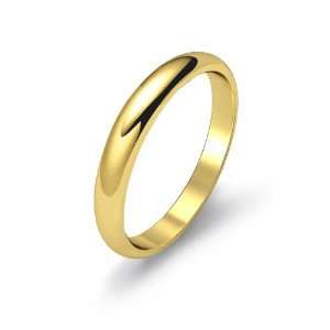  3.7g Men Wedding Band Dome Ring 3mm 18k Yellow Gold (9 