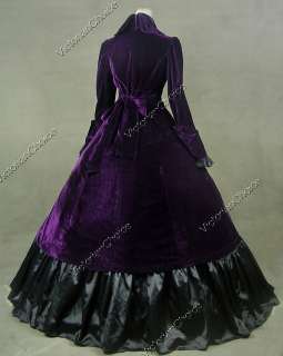 Renaissance Gothic Steampunk Punk Velvet Dress Ball Gown 181 M  