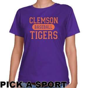  Clemson Tigers Ladies Purple Custom Sport Classic Fit T 
