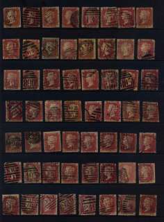 GB QUEEN VICTORIA 1d Penny Reds Stamps Collection  