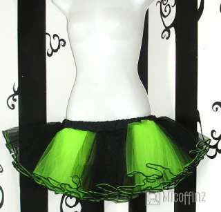 This unique striped Tulle skirt is made with super soft Lime Green and 