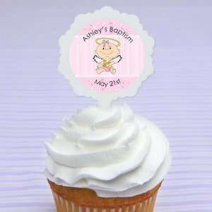  Angel Baby Girl   12 Cupcake Pick Toppers & 24 