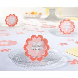  Set of 12 Flower Name Cards, Coral