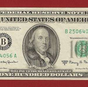 US CURRENCY 1950E $100 FRN ABT UNCIRCULATED NEW YORK Old Paper Money 