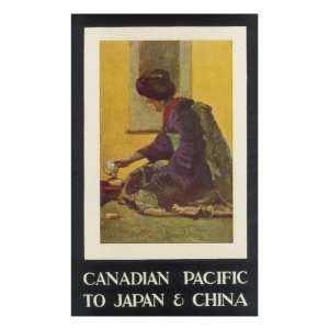 Japanese Tea Ceremony Depicted on a Canadian  Pacific Travel Poster 