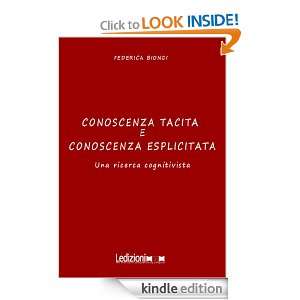 Conoscenza Tacita e Conoscenza Esplicitata (Italian Edition) Federica 
