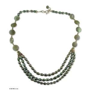  Pearls and labradorite strand necklace, Sophistication Jewelry