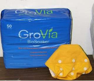 GroVia Biosoaker 50 Ct w/ 1 Gro Baby Shell New   