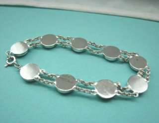 Sterling Silver Yin Yang Symbol 2 Chain Bracelet 7 1/4  